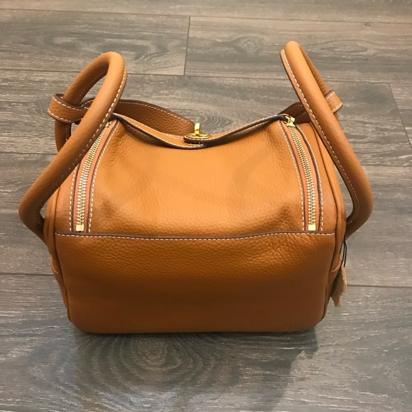 $Flaw Brown Genuine Leather Denver Handbag$ - Picture 7 of 10